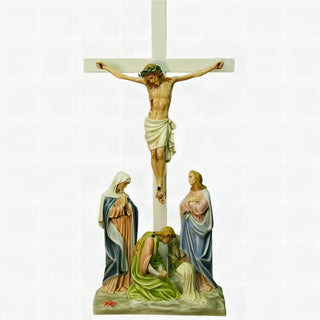 (Med.) Jesus Is Crucified w/cr Statue - 50-inch - Realistic Color - Hand-Painted