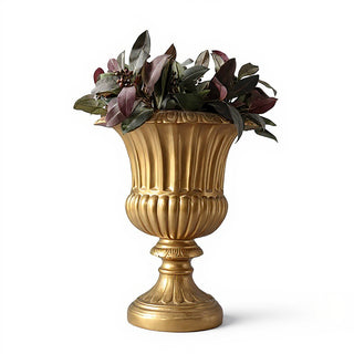 Fluted Urn Planter - 20-inch — Antique Gold finish