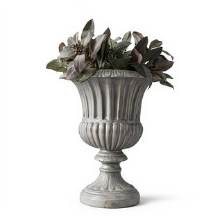 Fluted Urn Planter - 20-inch — Antique Stone finish