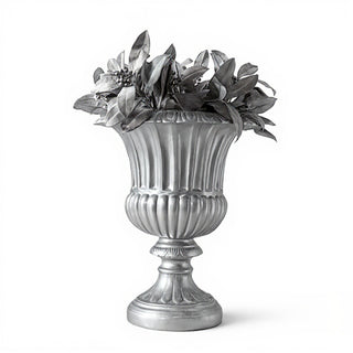 Fluted Urn Planter - 20-inch — Antique Silver finish