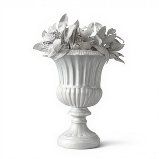 Fluted Urn Planter - 20-inch — Antique White finish