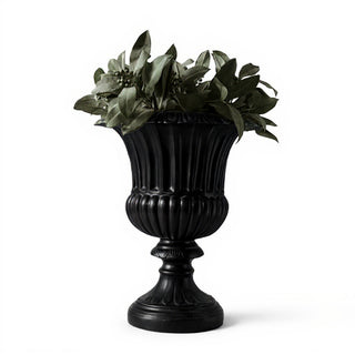 Fluted Urn Planter - 20-inch — Flat Black finish