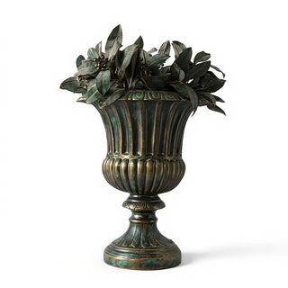 Fluted Urn Planter - 20-inch — Green Bronze finish