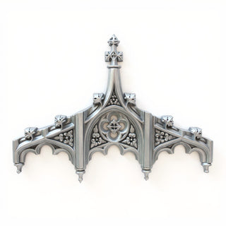 Chartres Tracery Header Wall Header — Silver finish