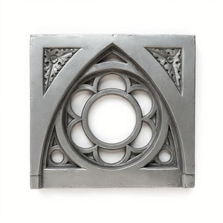 Oak Leaf Tracery Square Panel — Aged Silver finish