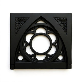 Oak Leaf Tracery Square Panel — Flat Black finish