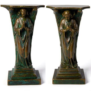 Devotion Angels Statue - 38-inch — Green Bronze finish