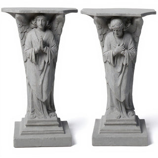 Devotion Angels Statue - 38-inch — Old Stone finish