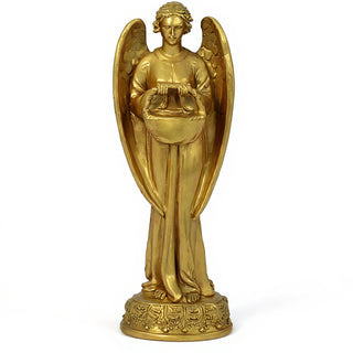 Angel with Basket Statue - 26-inch — Antique Gold finish