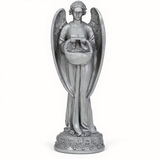 Angel with Basket Statue - 26-inch — Antique Silver finish