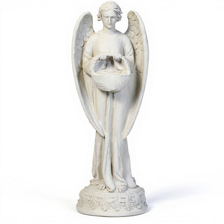 Angel with Basket Statue - 26-inch — Antique White finish