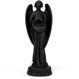 Angel with Basket Statue - 26-inch — Dusted Black finish