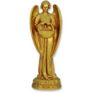 Angel with Basket Statue - 26-inch — Deep Gold finish