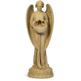 Angel with Basket Statue - 26-inch — Dusted Sand finish