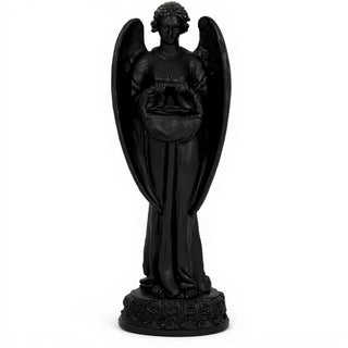 Angel with Basket Statue - 26-inch — Flat Black finish