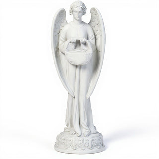 Angel with Basket Statue - 26-inch — Flat White finish