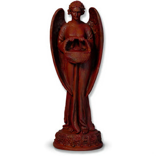 Angel with Basket Statue - 26-inch — Rust finish