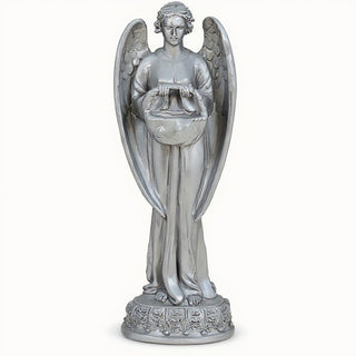 Angel with Basket Statue - 26-inch — Silver finish