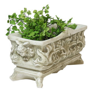 Rounded fiberglass resin planter, 13 inches tall, shown in a plain finish. — alternate view