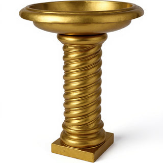Twisted Birdbath - 30-inch — Antique Gold finish