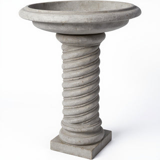 Twisted Birdbath - 30-inch — Antique Stone finish