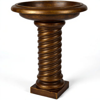 Twisted Birdbath - 30-inch — Bronze finish