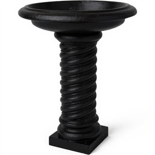 Twisted Birdbath - 30-inch — Dusted Black finish