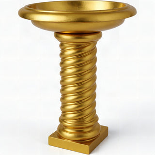 Twisted Birdbath - 30-inch — Deep Gold finish