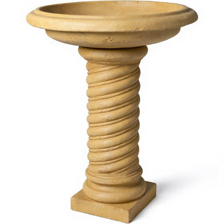 Twisted Birdbath - 30-inch — Dusted Sand finish