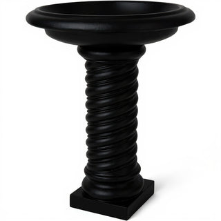 Twisted Birdbath - 30-inch — Flat Black finish