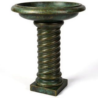 Twisted Birdbath - 30-inch — Green Bronze finish