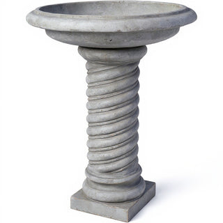 Twisted Birdbath - 30-inch — Mossy Green finish