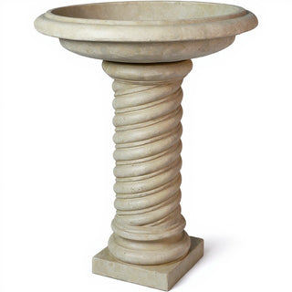 Twisted Birdbath - 30-inch — Museum Terracotta finish