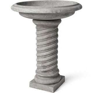 Twisted Birdbath - 30-inch — Old Stone finish
