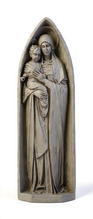 Mother & Child Pointed Arch Statue - 22-inch