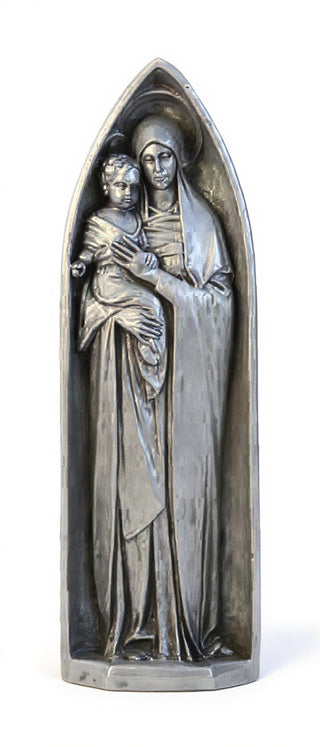 Mother & Child Pointed Arch Statue - 22-inch