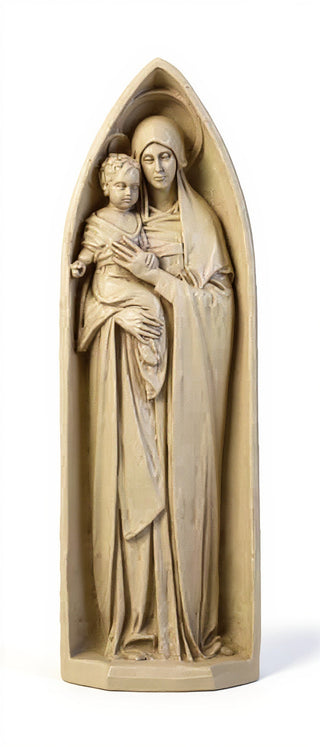 Mother & Child Pointed Arch Statue - 22-inch