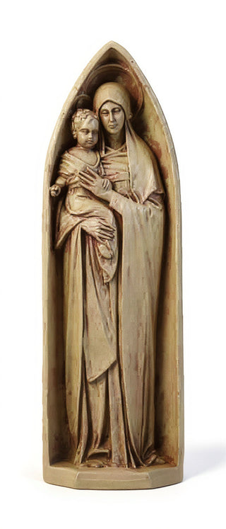 Mother & Child Pointed Arch Statue - 22-inch