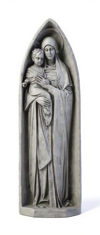 Mother & Child Pointed Arch Statue - 22-inch