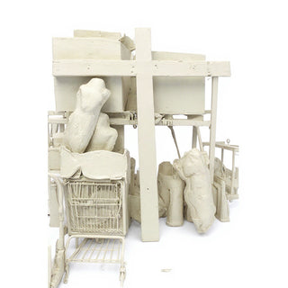 Cross with Wood Texture Wall Cross - 118-inch — Antique White finish