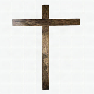 Cross W/Wood Texture For Wall Statue - 118-inch - Realistic Color - Hand-Painted