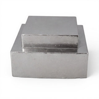 Double Level Stand Pedestal — Aged Silver finish
