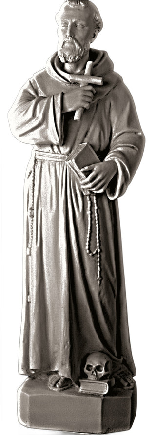 Saint Francis Holding Cross Statue - 38-inch