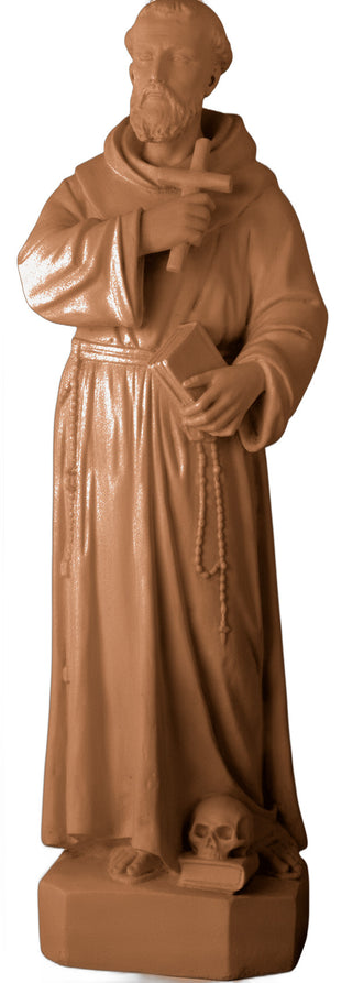 Saint Francis Holding Cross Statue - 38-inch