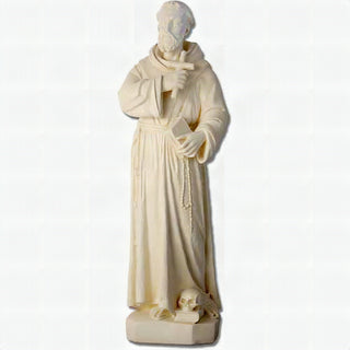 Saint Francis Holding Cross Statue - 38-inch - Realistic Color - Hand-Painted