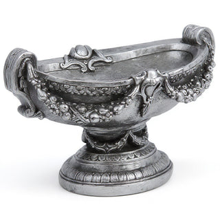 Addie Swag Urn Planter — Antique Silver finish