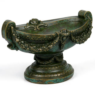 Addie Swag Urn Planter — Green Bronze finish