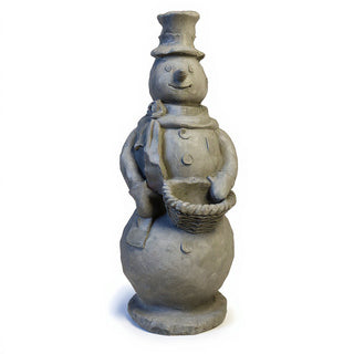Snowman Statue - 37-inch — Limestone finish