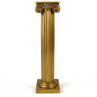Ionic Column Pedestal - 25-inch — Antique Gold finish