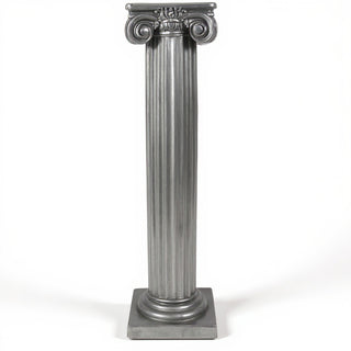 Ionic Column Pedestal - 25-inch — Aged Silver finish